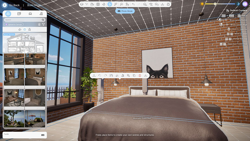 Screenshot demonstrating the inZOI Build Mode interface and tools